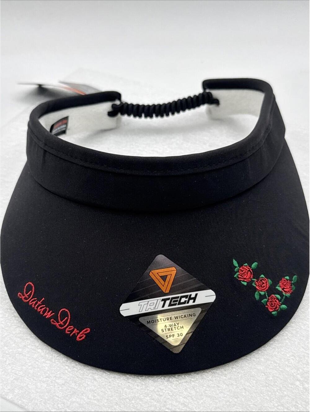 New Dataw Derby Black Golf Hat Visor PUKKA NEW South Carolina Embroidered Roses